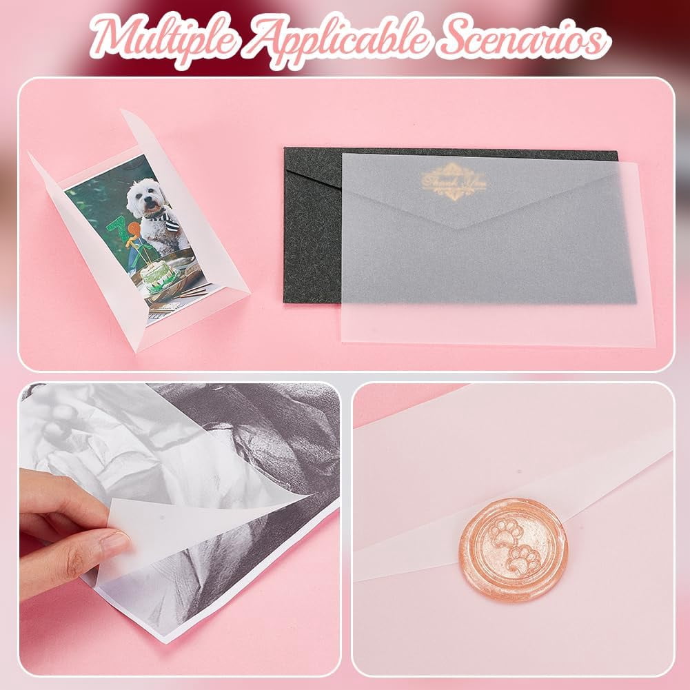 400 Sheets Vellum Paper for Wedding Save 4x5.9 Inch Artists Tracing Paper White Trace Papers Vellum Paper Large Size Sulphite Paper for Sketching Tracing Drawing Animation White