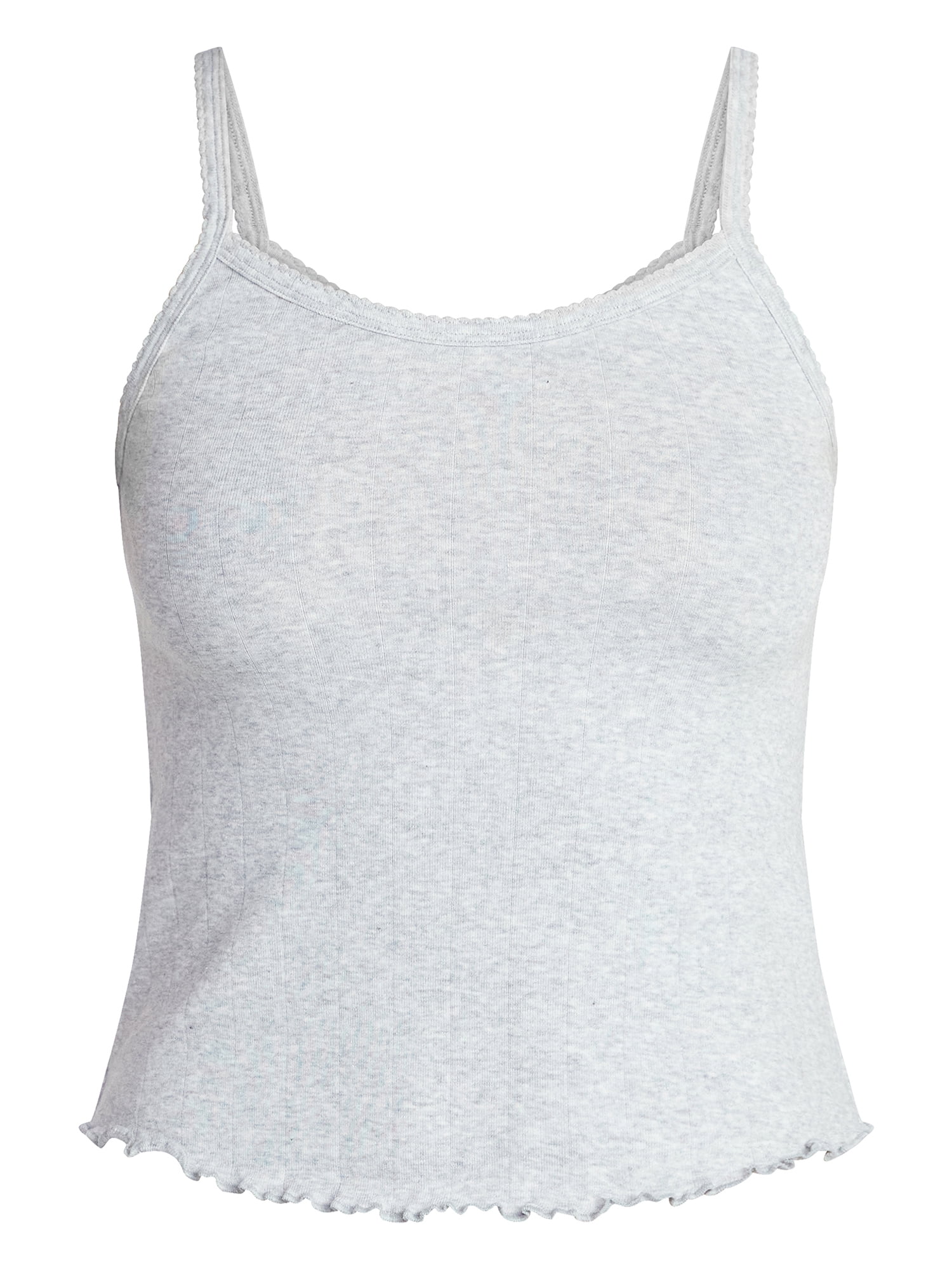 No Boundaries Cotton Stretch Drop Needle Strappy Tank Top, Women’s, Sizes XS-XXXL
