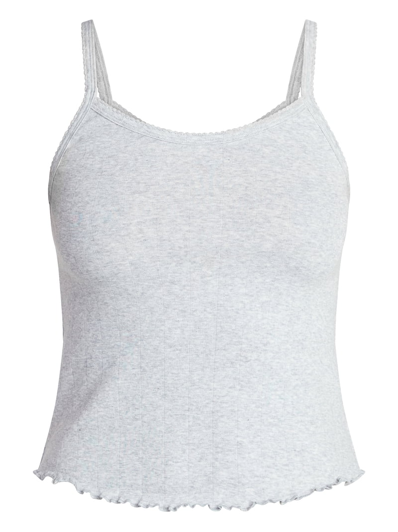 No Boundaries Cotton Stretch Drop Needle Strappy Tank Top, Women's
