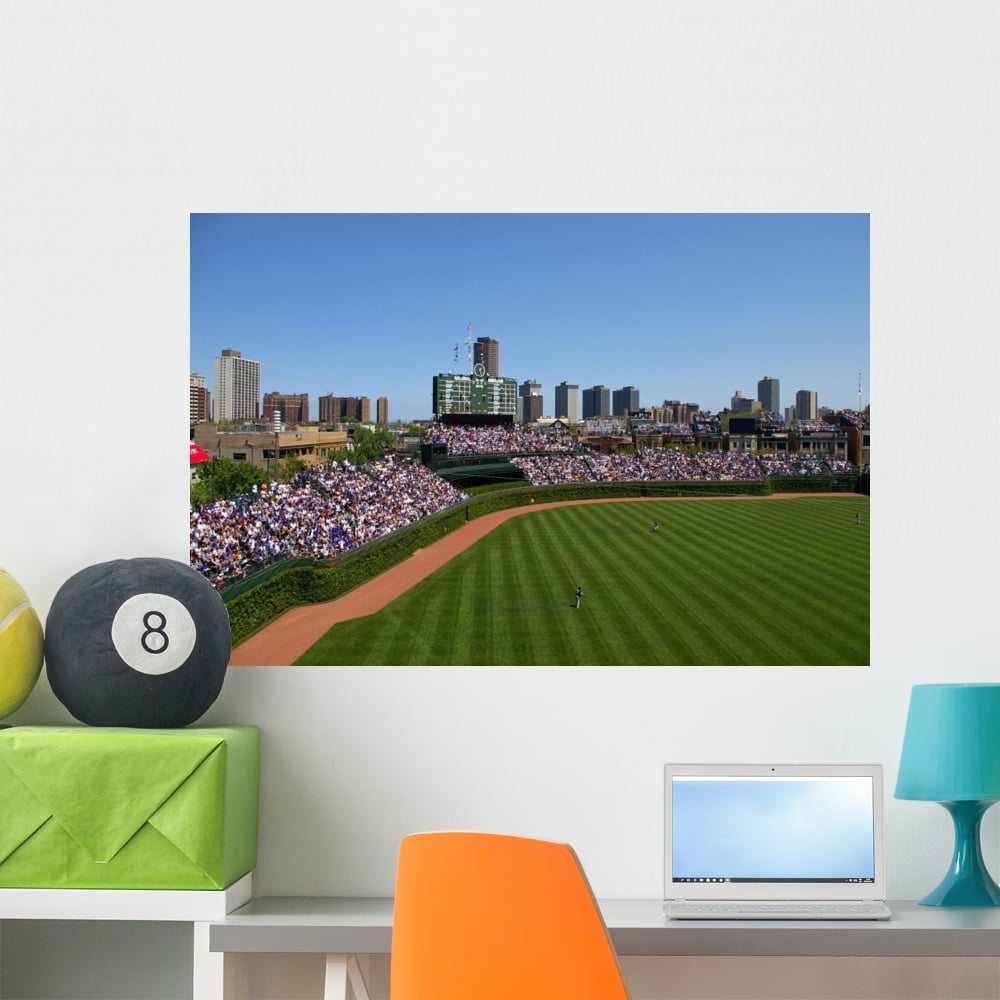 Baseball Field Wall Mural Decal by Wallmonkeys Vinyl Peel and Stick
