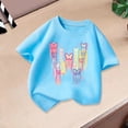 thumbnail image 4 of RMGVDSD Girls Short Sleeve Graphic T-Shirt Fashionable Casual Summer Tee Shirts for Kids Stylish Everyday T Shirt Tops 10-12 Years, 4 of 5