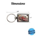 thumbnail image 3 of Fire Engine Firefighter Ladder Truck Metal Rectangle Keychain, 3 of 7