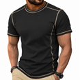 thumbnail image 2 of JULMCOMO T Shirts for Men Crew Neck Short Sleeve Regular Fit Contrast Seam Stitching Summer Shirt Casual Classic Tees Black M, 2 of 6