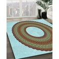 thumbnail image 2 of Ahgly Company Indoor Round Patterned Blue Lagoon Blue Area Rugs, 7' Round, 2 of 6