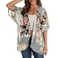 thumbnail image 2 of Women's Printed Chiffon Short Sleeved Cover Up S-3XL, 2 of 9