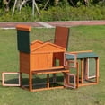 thumbnail image 5 of Pefilos 54" Indoor Rabbit Hutch, Rabbit Cage, Wooden Bunny Cages with Run Hen Coop, Rabbit House Backyard Shelter, Orange, 5 of 12