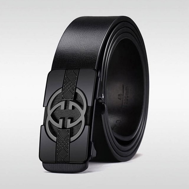 Cinturón de cuero de lujo ligero con hebilla automática para hombre, cinturón de vestir interior, informal, de negocios, combina con todo