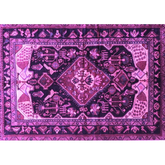Ahgly Company Indoor Rectangle Persian Purple Traditional Area Rugs, 5' x 8'