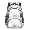 thumbnail image 2 of Unicorn and Butterfly White Pattern Backpack for School, Cute School Bag with Adjustable Shoulder Straps and Padded Back, 16.9"x12.6"x5.9", 2 of 5