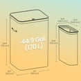 thumbnail image 4 of LEDREM 2-Compartment Laundry Hamper with Removable Inner Bags, 44.9 Gal Capacity, Foldable & Easy Assembly, Dust-Proof Lid, Handles for Portability, Cappuccino Beige, 4 of 5