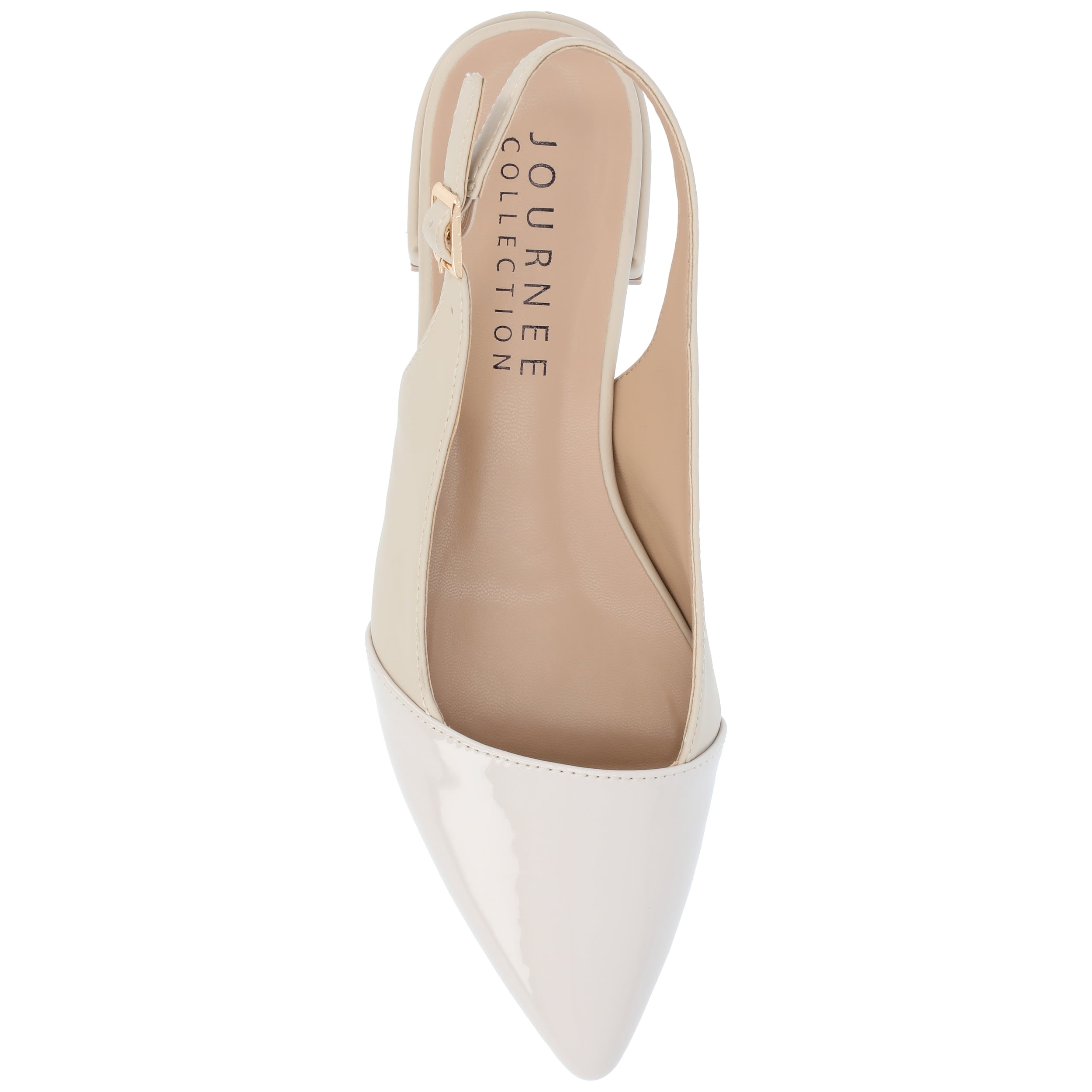 Journee Womens Bertie Sling Back Two Tone Pointed Toe Flats