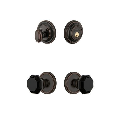 Grandeur 851237 Georgetown Solid Brass Rose Single Cylinder Keyed Entry Deadbolt And