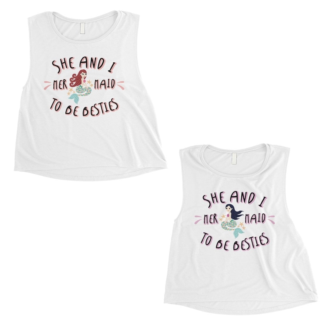 Mermaid To Be Besties Best Friend Matching Crop Tops For Womens ...