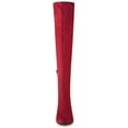 thumbnail image 2 of Unique Bargains Women's Chunky Heels Rhinestone Over the Knee High Boots Red (Size 6), 2 of 8