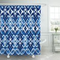 thumbnail image 1 of Cortina de ducha ABPHQTO clásico tradicional azul Ikat 165x180 cm, 1 of 2