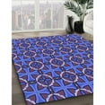 thumbnail image 3 of Ahgly Company Machine Washable Indoor Rectangle Transitional Light Slate Blue Area Rugs, 2' x 5', 3 of 7