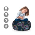 thumbnail image 2 of Colorful Storage Toy Bag Chair, Composition with Doodle Foliage and Leaves Blooming Nature Theme Ethnic, Stuffed Animal Organizer Washable Bag, Small Size, Multicolor, by Ambesonne, 2 of 3