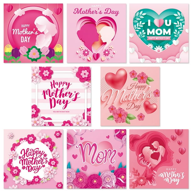 Set de pegatinas para decoración de botellas para el Día de la Madre, impermeables (8 unidades)