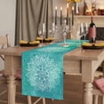 thumbnail image 2 of Table Runners 72 Inches Long Dress Scarves, Turquoise Boho Farmhouse Kitchen Table Runner, Coffee Tablerunners, Oriental Abstract Motifs Traditional Bohemian 18x72 Inch, 2 of 9