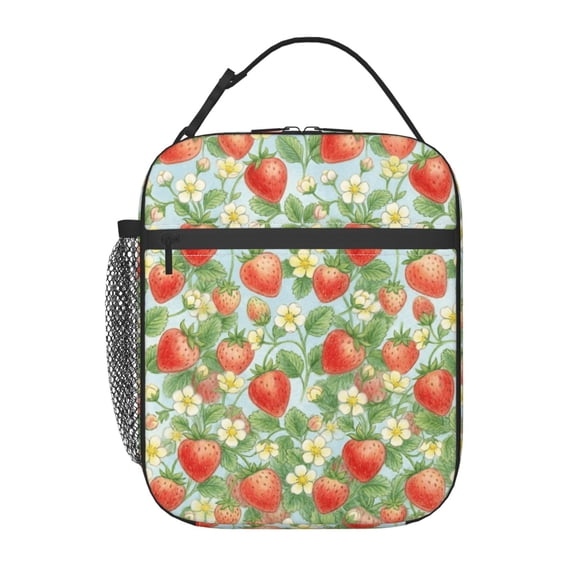 Strawberry Lunchbox Insulated Lunch Bag Reusable Cooler Lunch Boxes Tote Box Reusable Lunch Bags For Women Adult For Gifts Office Picnic Travel Beach