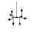 thumbnail image 4 of Hanson 8 lights pendant in black with clear shade, 4 of 7