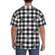 thumbnail image 3 of Fotbe Black Tartan Plaid Camisa Estampada de Manga Corta para Hombre, Casual de Verano, Estilo Playero, Sin Arrugas-3X-Large, 3 of 5