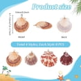 thumbnail image 4 of 32 piezas de dijes de conchas marinas naturales de 4 estilos, de 1,6 a 2,1 pulgadas, conchas de playa con anilla dorada., 4 of 5