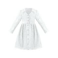 thumbnail image 1 of Robe Fille Blanche Dentelle Florale Perle Princesse Mariage Soirée Formelle 8 Ans, 1 of 6