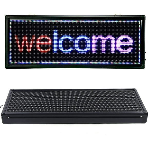 Miumaeov 40*15" Hanging LED Scrolling Message Open Sign Display Board Red  Blue Purple