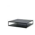 thumbnail image 5 of Benjara Cid Rive 48 Inch Coffee Table, Square Top, Shelf, Black Ash Veneer, Iron, 5 of 6