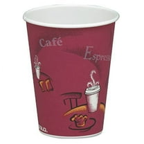 SOLO 378SI Bistro Design Hot Drink Cups, Paper, 8oz, Maroon, 50/Bag, 20 Bags/Carton