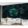 thumbnail image 2 of Green Rose Mural - Creative Flower Mural Wallpaper For Living Room Bedroom, Rose Mural 118"W x 83"H (Not Peel and Stick), 2 of 6