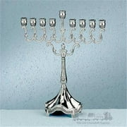 Judaica RL-MH-1 6. 75'' x 2. 25'' x 8. 25'' Curlicues Menorah Silver-Tone
