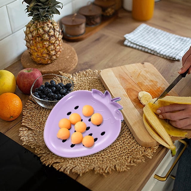 RKSTN Fruit Tray and Drain Tray Fruit Drainage Tray Double-Layer Plastic Drainage Basket Household Dining Table Fruit Snack Washing Fruit Kitchen Gadgets