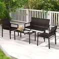 thumbnail image 4 of Patiojoy 4 Pieces Patio Furniture Set, Heavy Duty Galvanized Metal Frame Outdoor Wicker Table and Chairs Set, 4 of 9