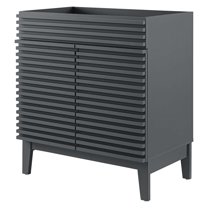 Vanity Cabinet (Sink not included), Grey Gray, Wood, Mid Century Hotel Bedroom Bathroom, Modern Contemporary HB33500