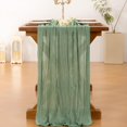 thumbnail image 3 of Mantel de mesa Socomi, gasa, verde salvia, 3 unidades, 3 m, para bodas, 3 of 6