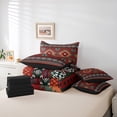 thumbnail image 6 of Feelyou Red Boho Aztec Twin Bedding Sets 7-Piece for Women, Rustic Countryside Bedding Comforter Set, Western Retro Fashion Reversible Sheet Sets, Super Cozy Room Decor, 6 of 8