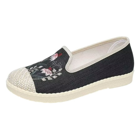 

Fesfesfes Women s Shoes Almond Toe Fashion Casual Breathable Wedges Slip On Walking Loafers Shoes 36(5.5)