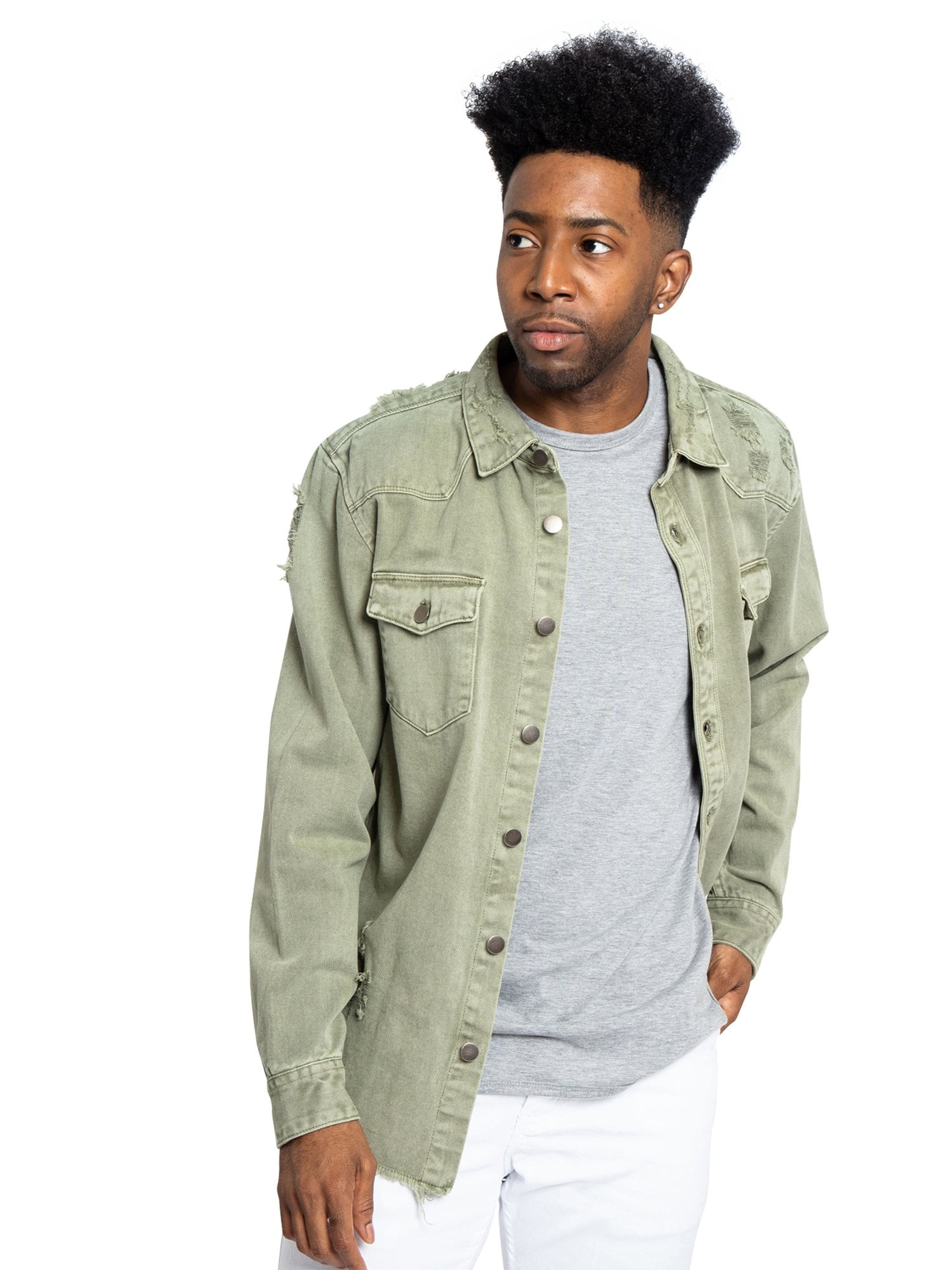 Men's Cross Button Up Oversized Denim Shirt