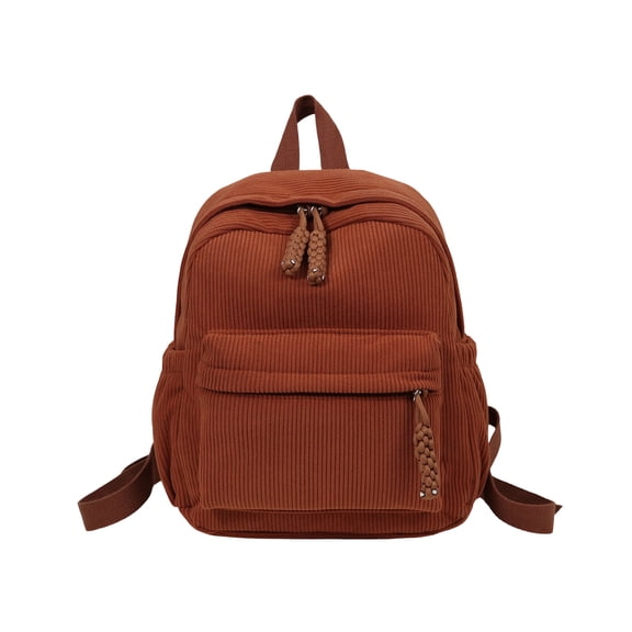 Huzdenx Corduroy Casual Backpack, Vintage Soft Corduroy Daypack, Large Capacity Lightweight Shoulder Bag for Daily Commute Outdoor Travel