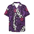 thumbnail image 3 of Camisas de playa tribales polinesias para hombre, camisetas hawaianas casuales de manga corta con botones y estampado 3D, camisetas de gran tamaño para hombre, 3 of 5