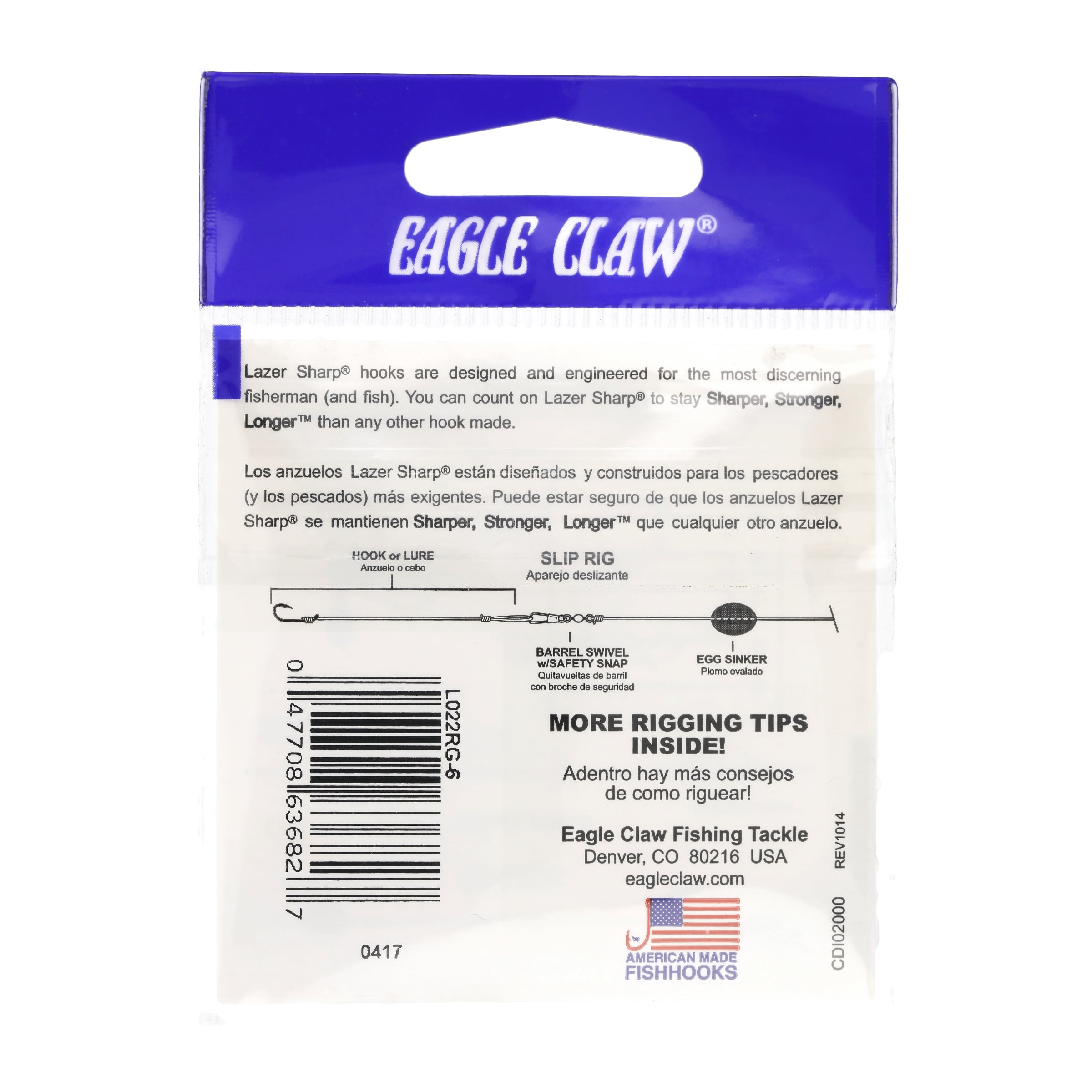 (4 pack) Eagle Claw Lazer Sharp Aberdeen Fishing Hook, Red, Size 6