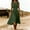 Army Green, variant on Tank Crew Neck Sleeveless Sundresses for Women Solid Color Elastic Waist Midi Dress Ruffle Stylish Personality Cowboy Wind Work formal Dress Beach Casual Wear