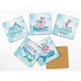 thumbnail image 2 of Inkdotpot Ensemble de 6 sous-Verres Faciles à Nettoyer 4-Zoll Carrés-Réutilisables - Mermaid, 2 of 8