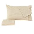 thumbnail image 3 of Great Bay Home Striped Ultra-Soft Microfiber Sheet Set (Queen, Stripe - Sand), 3 of 9