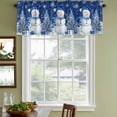 thumbnail image 3 of Navy Blue Christmas Curtain Valances for Windows, Kitchen Valance Window Treatments Panel 2 Pack, Snowman Snowflake Gifts Xmas Tree Rod Pocket Short Curtains for Bathroom Bedroom 42 x 12 Inch, 3 of 8