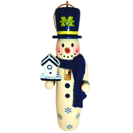 6 NCAA University of Michigan Wolverines Wooden Snowman Christmas Ornaments 6" - Walmart.com