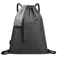 thumbnail image 2 of Gym Bag Drawstring Backpack with Headphone Jack Waterproof Drawstring Bucket Bag Lightweight Bag for Adults Teens, 2 of 8