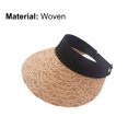 thumbnail image 5 of SPRING PARK Women Summer Straw Hat Visor Fold able Roll Up Wide Brim Open Top Sun Cap, 5 of 5